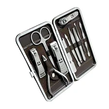 11PCS Pedicure / Manicure Set Nail Clippers Cleaner Cuticle Grooming Kit Case