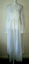 Vtg 60's Eve Stillman White Long Peignoire Negligee Dressing Wedding Romantic