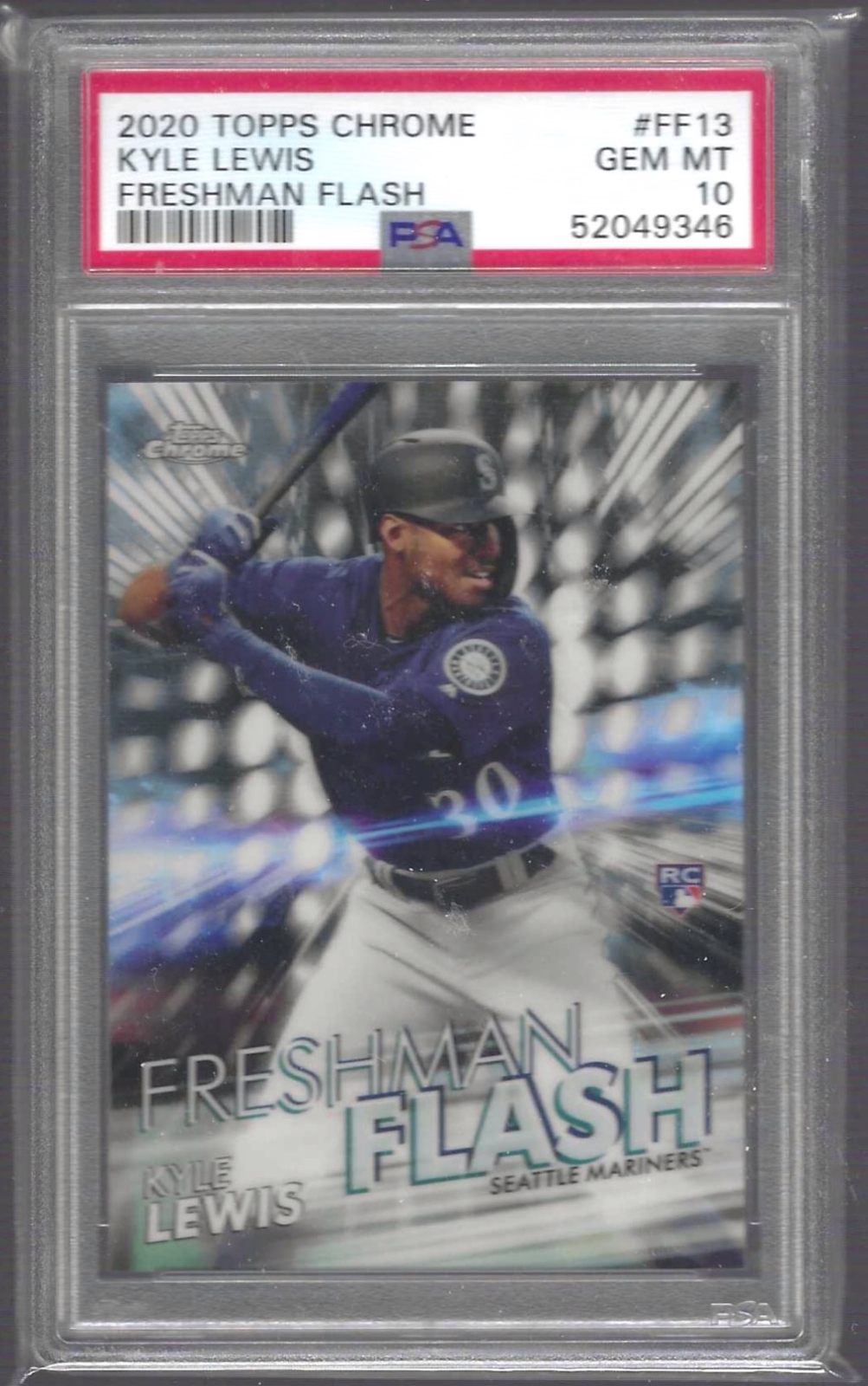 KYLE LEWIS 2020 TOPPS CHROME FRESHMAN FLASH REFRACTOR ROOKIE RC PSA 10 GEM MINT