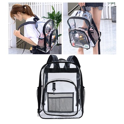black see through backpack
