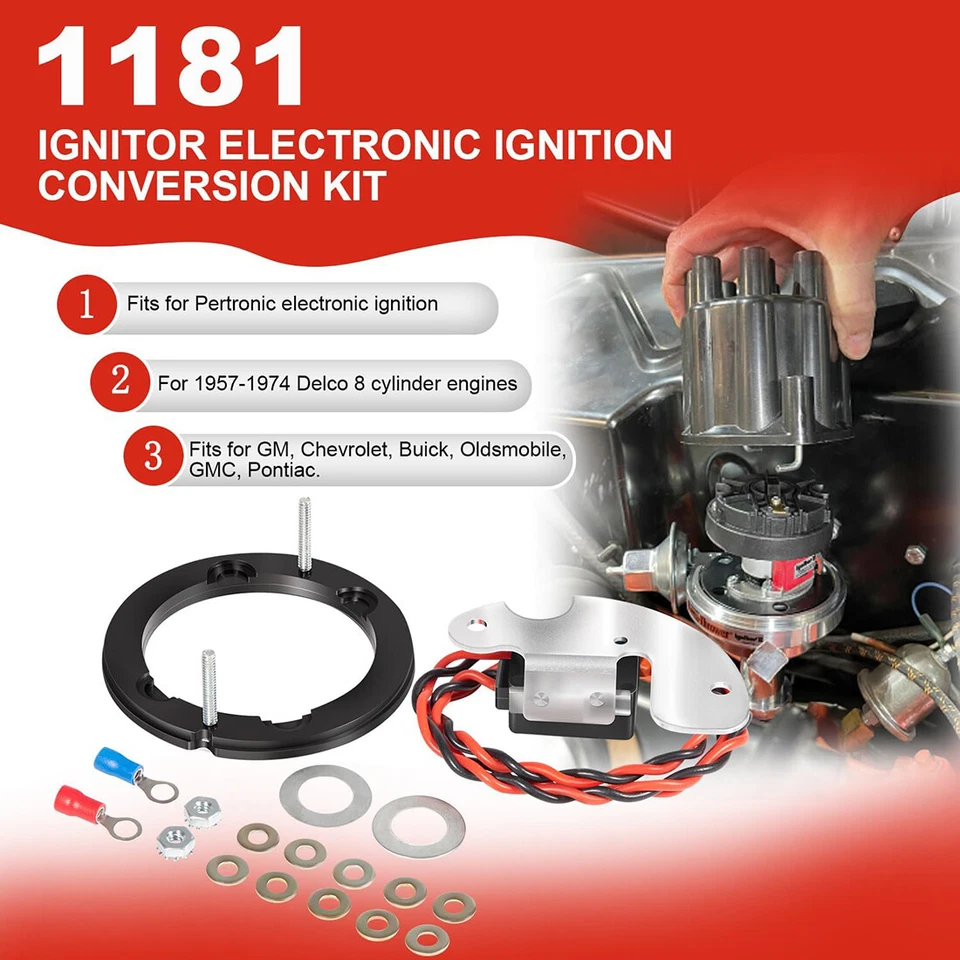 For Pertronix 1181 Ignitor Electronic Ignition Conversion Kit Delco 8 Cylinder Foto 3 de 4