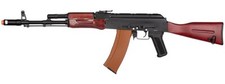 Double Bell AK74N AEG Airsoft Rifle Type A OR Type B - BLACK / WOOD