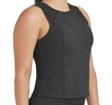 Member's Mark Women's Charcoal Gray Heather Soft Rib Cropped Tank Top Size XL