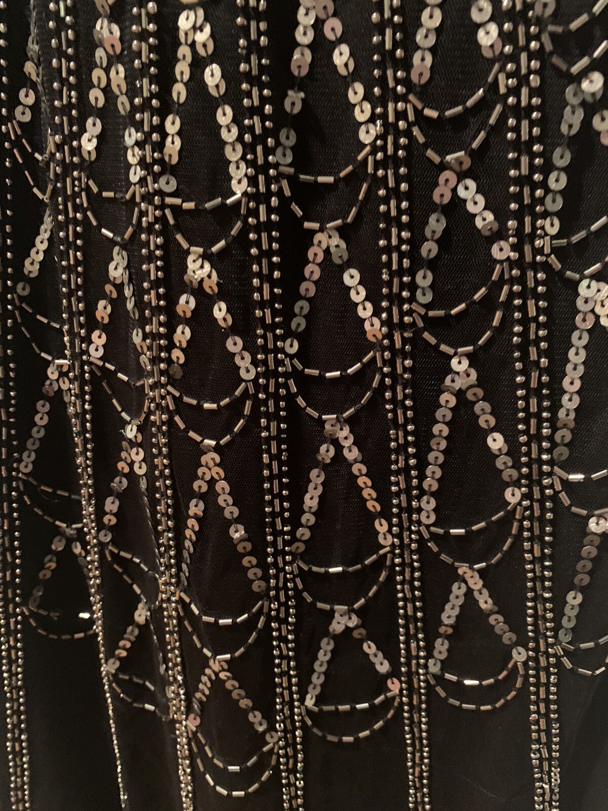 ROARING 20's Silver Sequins Beaded Flapper Dress … - image 9