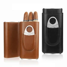 Cigar case Cedar Wood Lined - Cigar Travel case Cigar Cutter humidor Accessories