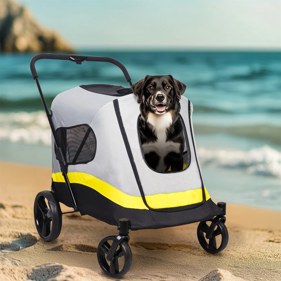 Portable Pet Stroller Dog Cat Cage Jogger Travel Folding Carrier Rainproof Cover - Image 2 of 4