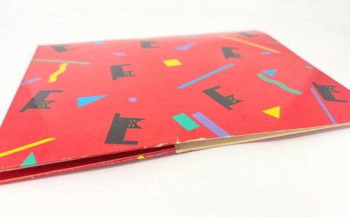 Vintage Hallmark Cute Cats Pattern “Color Gear Collection” Retro Red Folder - Picture 7 of 7