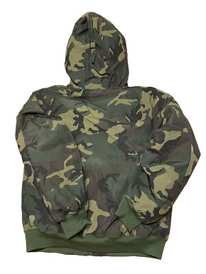 Polo Ralph Lauren Glissade Faux Fur Hooded Down Bomber Jacket Camo
