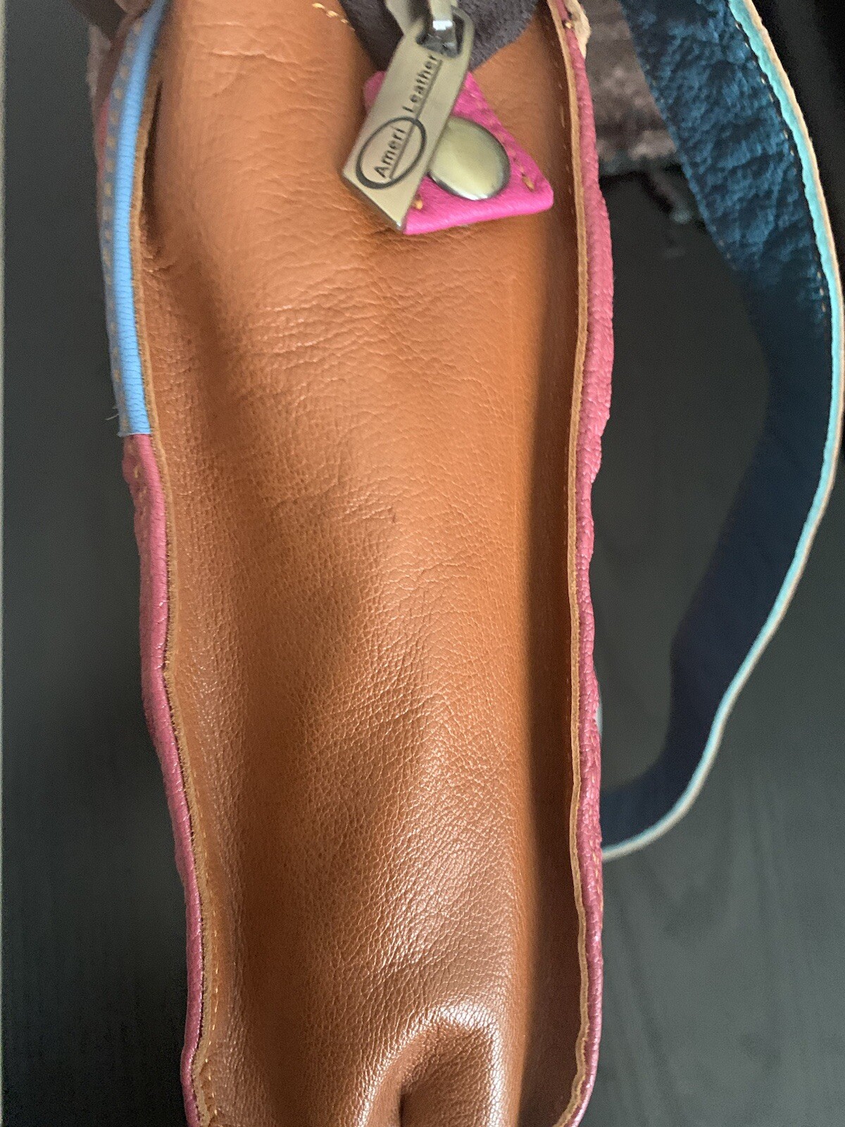 Ameri Leather Patchwork Circles Crossbody Bag - image 10