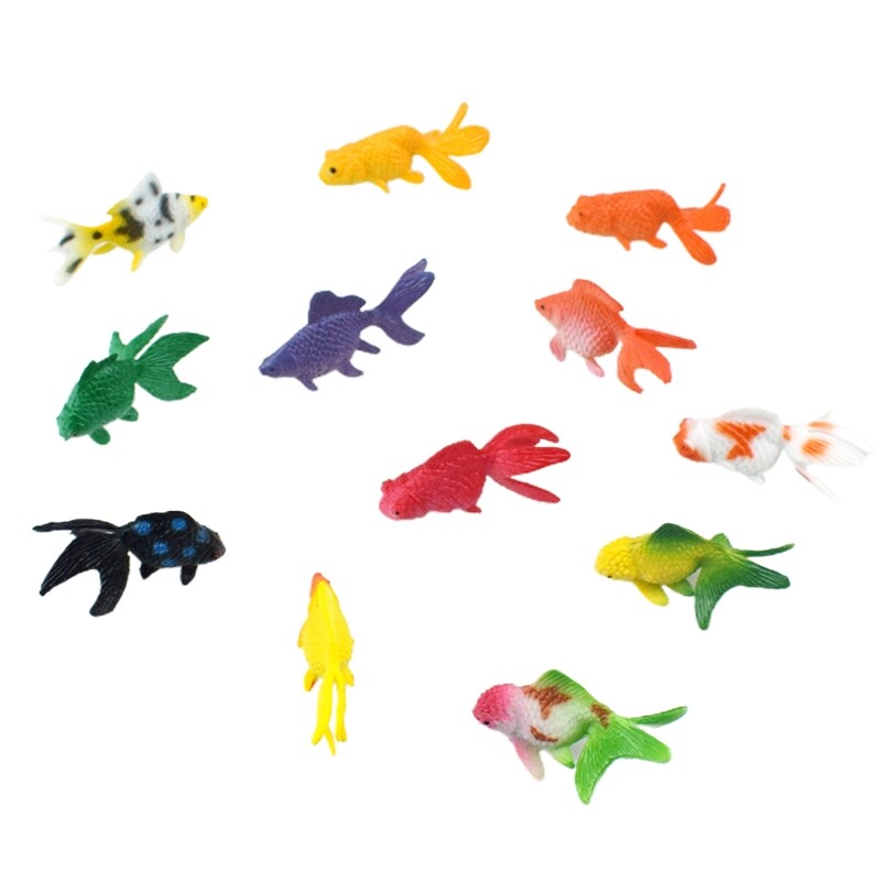 12PCS PVC Goldfish Models for Epoxy Resin Filling Crystal Ocean Crafts