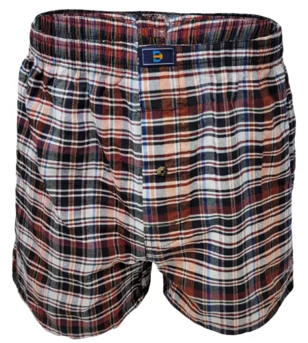 Men Classic Plaid Design Woven Boxer Shorts Underwear 6 Pack