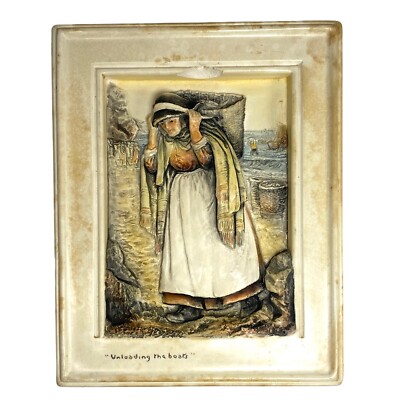 Bossons Ivorex 3D Wall Plaque Cornish Lady - Unloading The Boats (AS-IS)