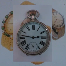 WW1 Silver Goliath Patent 8-Day Patent Military 17J Omega Hi-Grade Watch 191