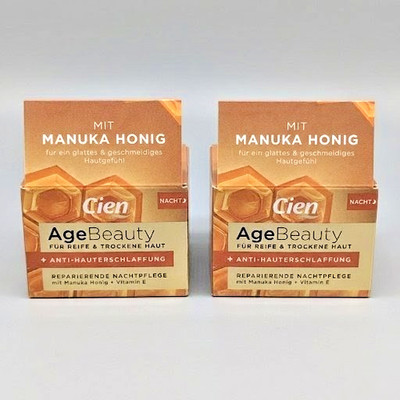 2x Cien Age Beauty Nachtcreme Manuka Honig Reife Haut 40+ Vitamin E 2x50ml