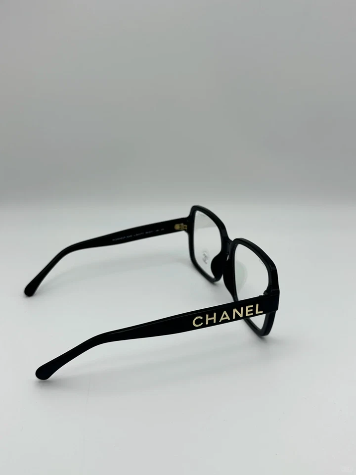 Chanel Unisex Classic Clear Sunglasses Black Rectangular Frame 5408/ 56-17-140 - Image 3 of 4