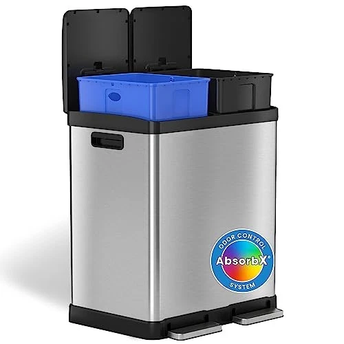 ITOUCHLESS SOFTSTEP 60 LITER/16 GALLON STEP TRASH CAN & RECYCLE - Scratch & Dent - Image 4 of 4