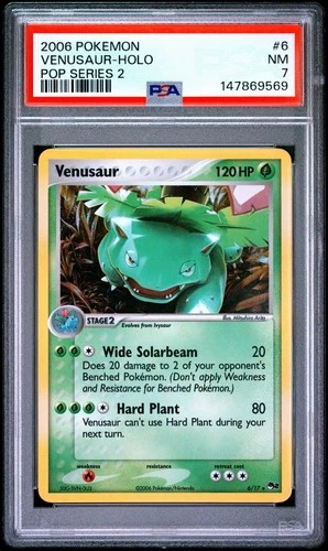 Pokemon Venusaur Holo PSA 7 NM-MT 2006 POP Series 2 #6 EX Era Starter Evolution