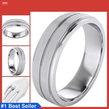 Solid Sterling Silver 6mm Unisex Wedding Band...