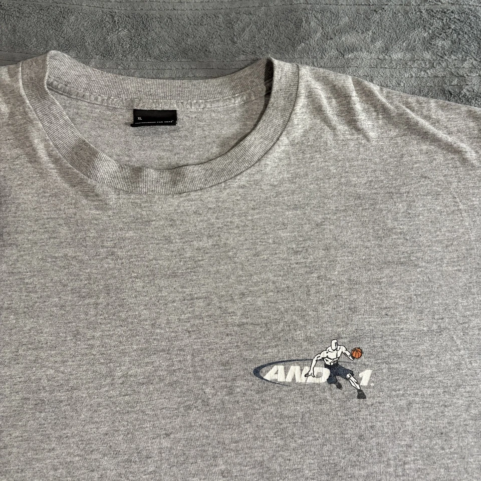Vintage And1 Trash Talk T-shirt Basketball Check Your Shorts Size XL Grey Y2K - Image 4 of 4