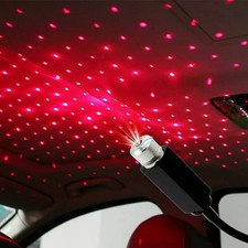 Mini LED Voiture Ciel Étoilé Projecteur USB – Flexible Cou Court – Galaxy Rouge
