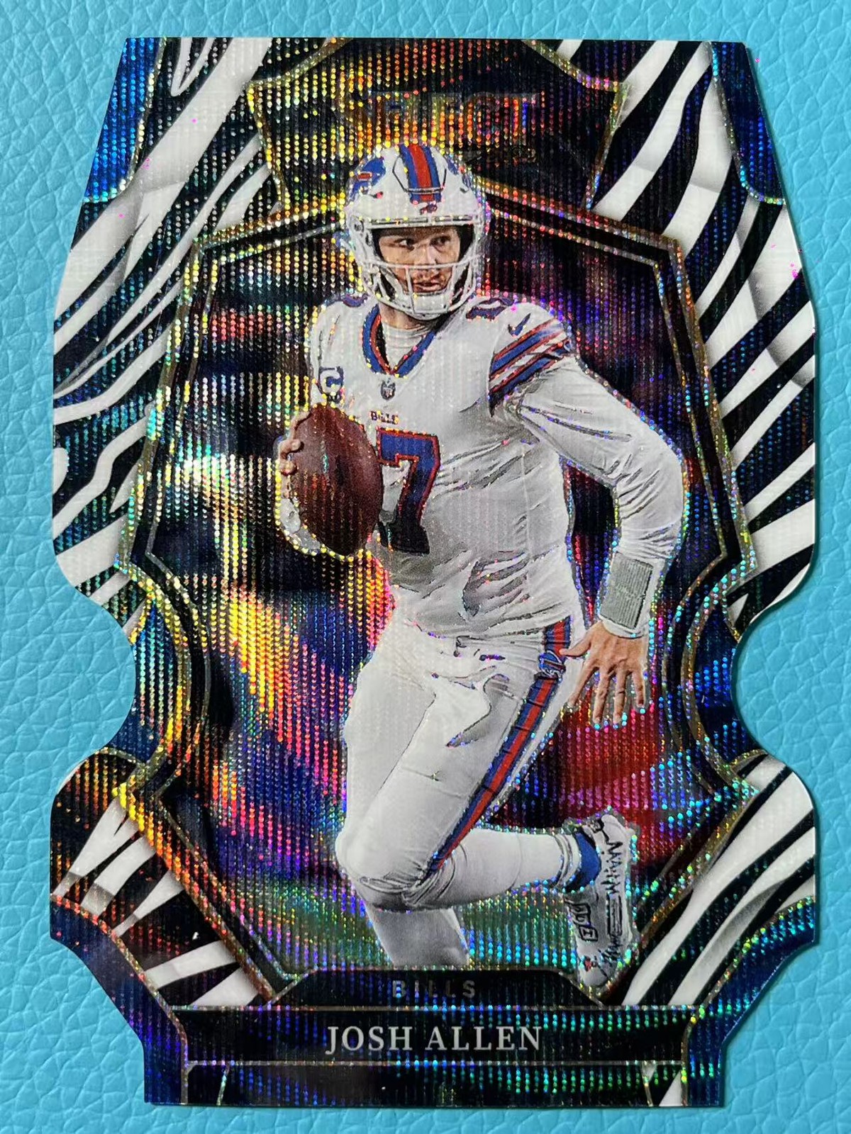 Josh Allen 2022 Panini Select Premier Level SSP Case Hit Zebra Wave Die Cut #111