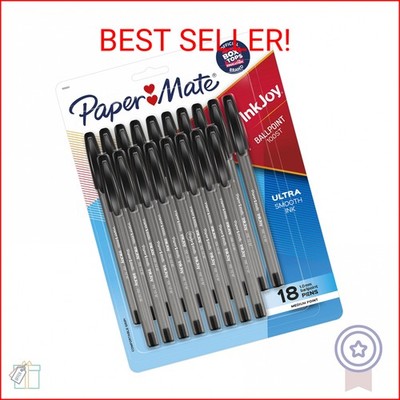 Paper Mate InkJoy 100ST Ballpoint Pens, Medium Point (1.0mm), Black, 18 Count