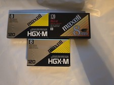 Maxell Lot Of 3 120 HGX-M HGX-MP 120-Min 8mm Video Cassette Recording Tape