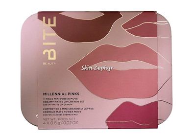 Bite Beauty Millenial Pinks 4pc Matte Creme Lip Crayon Set Tin: BRAND NEW