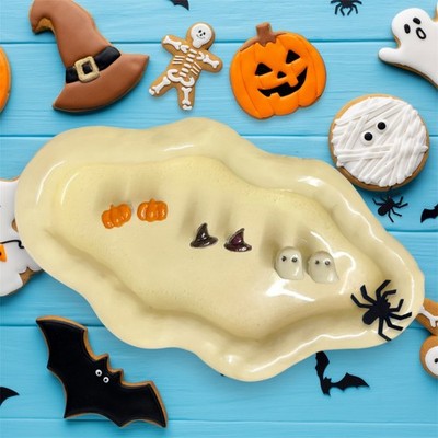 Halloween Ohrstecker Set - Geist, Kürbis & Hexenhut Ton Ohrringe 