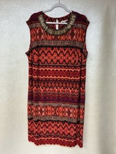 Studio One New York Size 3X Geometric Aztec Print Sleeveless Dress