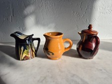 Lot 3 petits pots divers en céramique - tbe