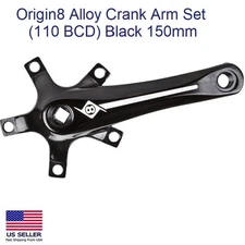 Origin8 Alloy Crank Arm Set (110 BCD), 150mm, Black - NEW