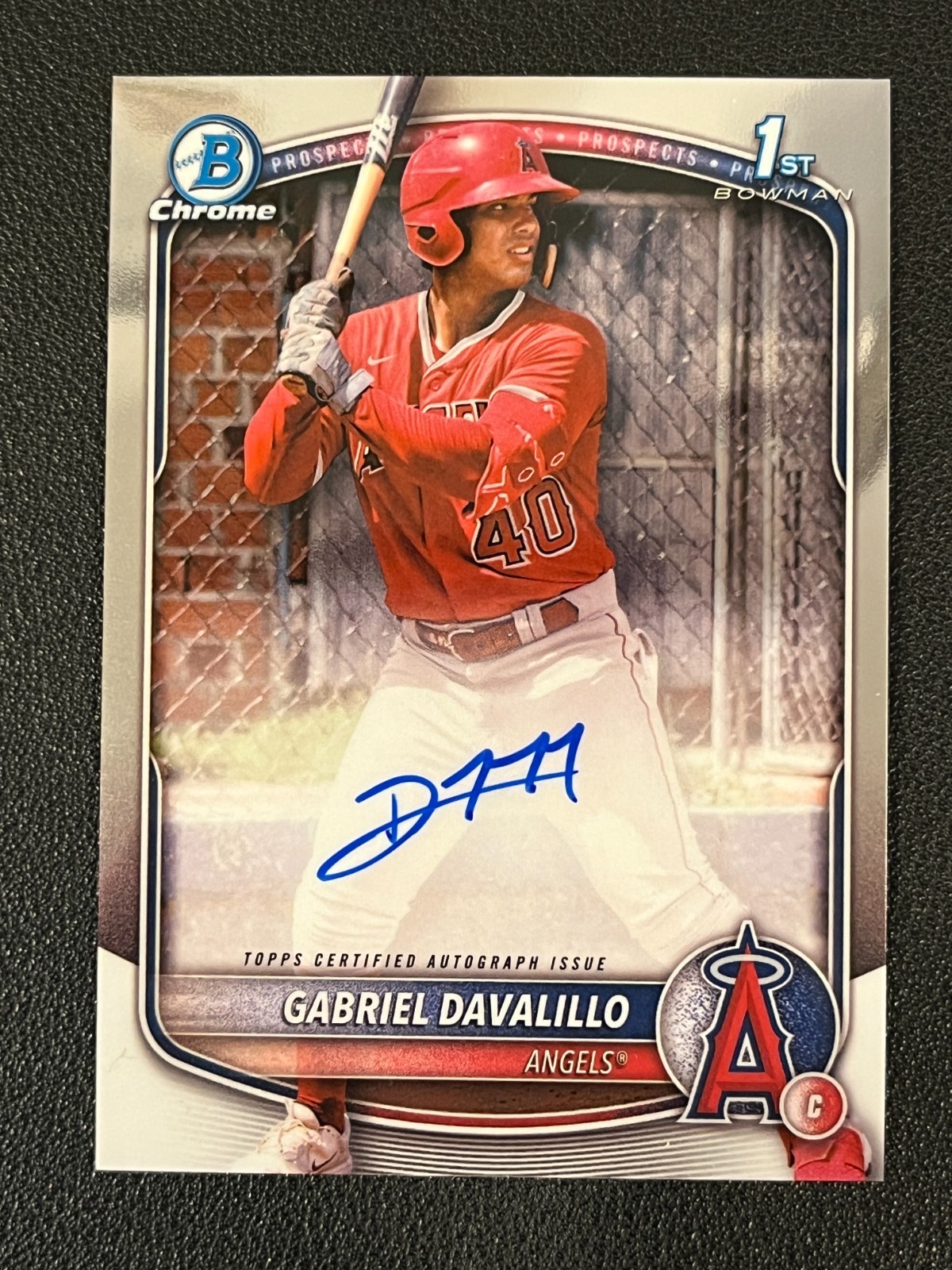 Gabriel Davalillo 2025 Bowman Chrome 1st Auto Angels
