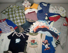 Baby Boy Newborn NB Clothing Lot Swaddle Blanket Pants Shirt Sleeper / 29 PC