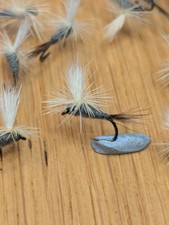 Fly Fishing,trout flies(??16,s blue dun parachute Dry Fly??)X 12 Barbless, ????