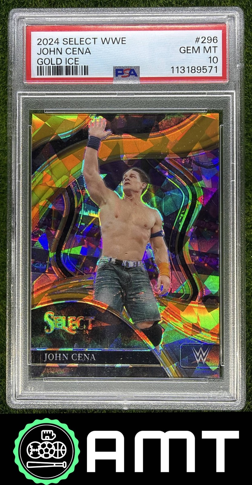 John Cena PSA 10 2024 Panini Select WWE Ice Gold Prizm 8/10 #296 9571