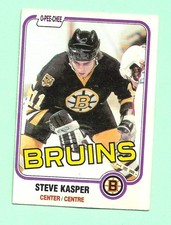 (1) STEVE KASPER 1981-82 O-PEE-CHEE # 4 BRUINS ROOKIE VG CARD (M4329). rookie card picture