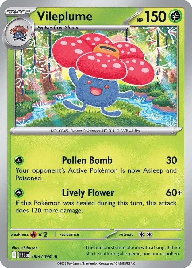 Pokemon Vileplume (3/148) Phantasmal Flames LP HOLO