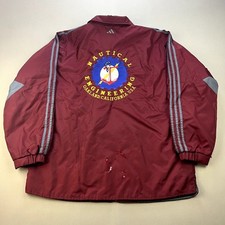 Vintage Nautical Engineering Jacket Adult XL Maroon Adidas Oakland Full Zip 90s