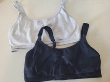 2 Auden Size M Nursing Bras Black/Gray with Hook Eye