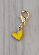 Small Yellow Heart  Charm  Zipper Decoration  Lobster Claw Clasp  Keychain
