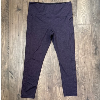 #ad #ad Tuff Athletics Women#x27;s Purple Heathered Athletic Leggings Pockets Size XL $18.00