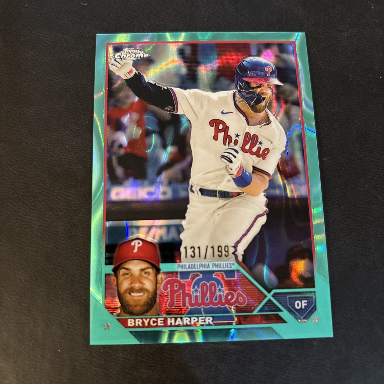 2023 Topps Chrome - Bryce Harper #3 Aqua Lava Refractor /199