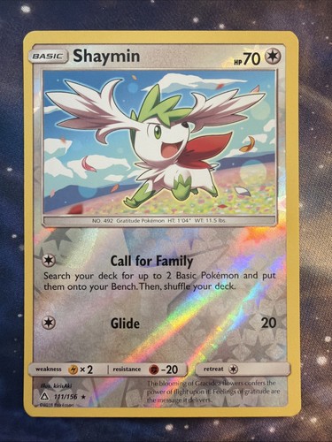 Shaymin 111/156 Reverse Holo Rare Ultra Prism Pokemon 2018 Lightly Played