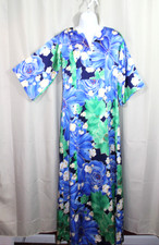 VTG Tori Richard Liberty House Floral Maxi Dress Blue Green Floral 70's Size 10