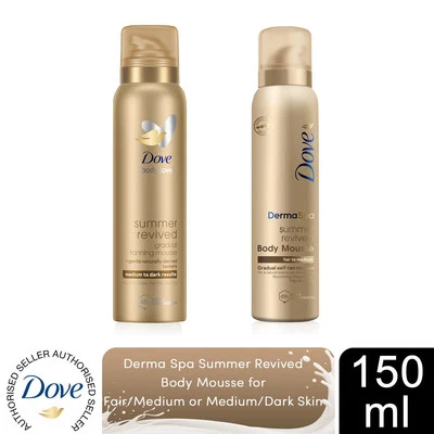 Dove Derma Spa Body Mousse Summer Revived for Fair/Medium or Medium/Dark 150ml