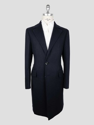 NEW KITON BLUE CASHMERE OVERCOAT US 42 - EU 52 KCZ39