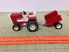 vintage red Tonka tractor and wagon broken hitch as-is