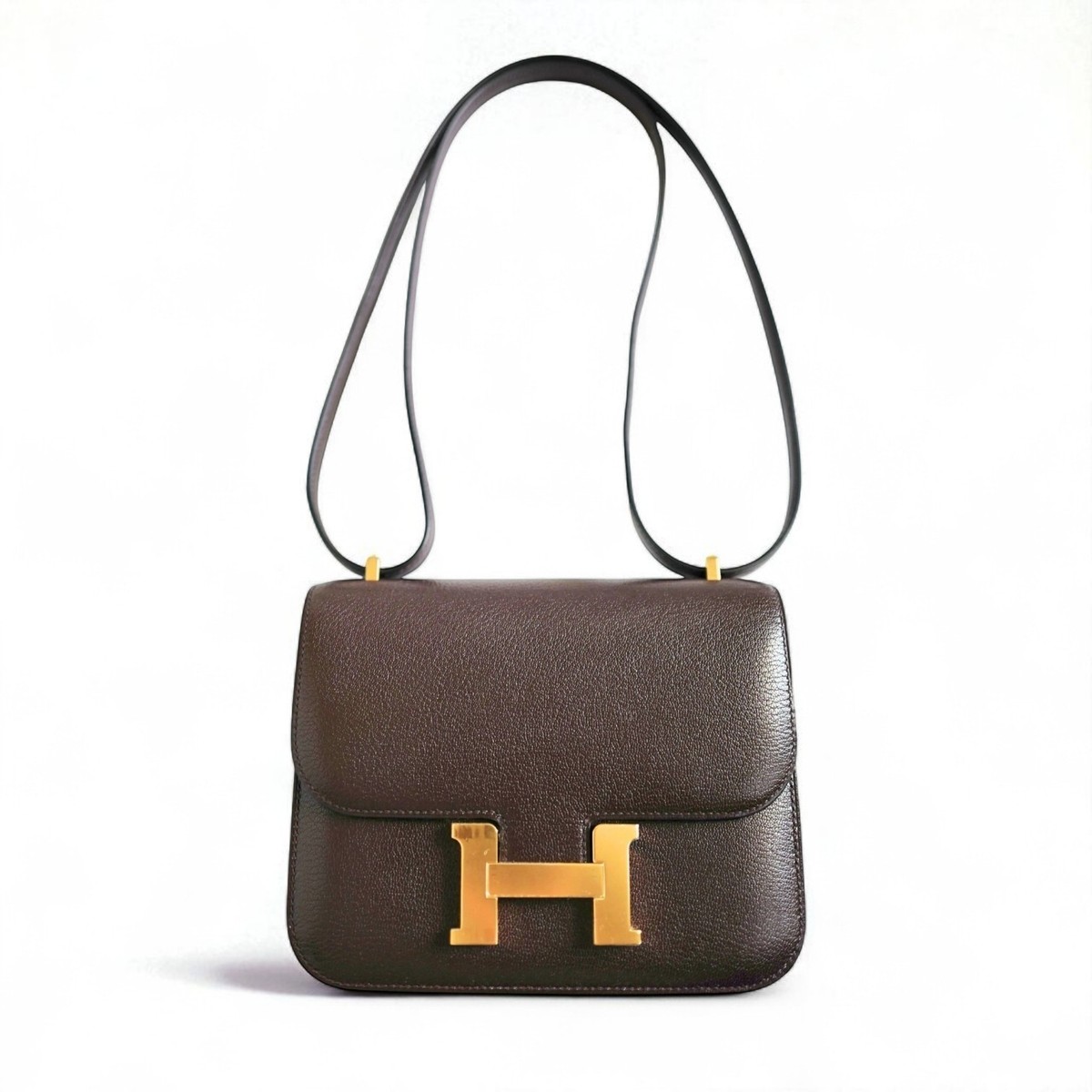 BNIB Hermes Mini Constance 18 Rouge Sellier Chevre leather with