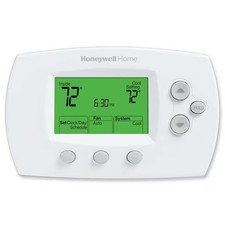 Low Voltage Thermostat, 5-1-1 or 5-2 Programs, 1 H, 1 C, Hardwired/Battery,